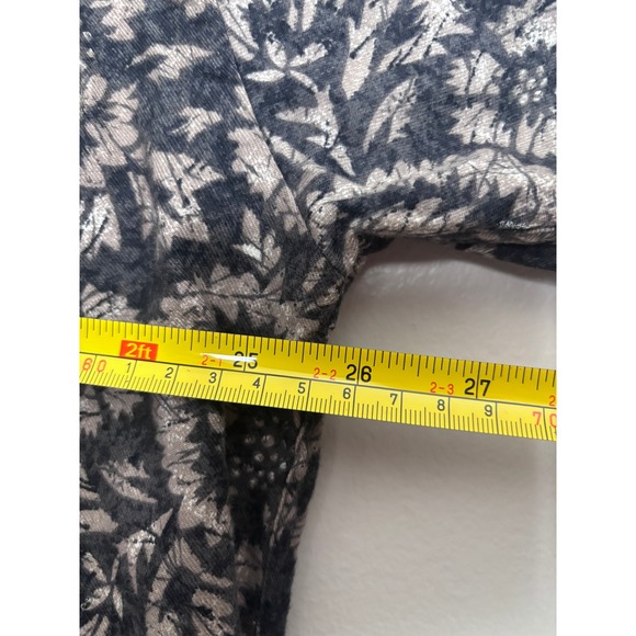 Perry Ellis Mens XL Long Sleeve Button Down Shirt Floral Print Black Tan Cotton - Picture 4 of 5